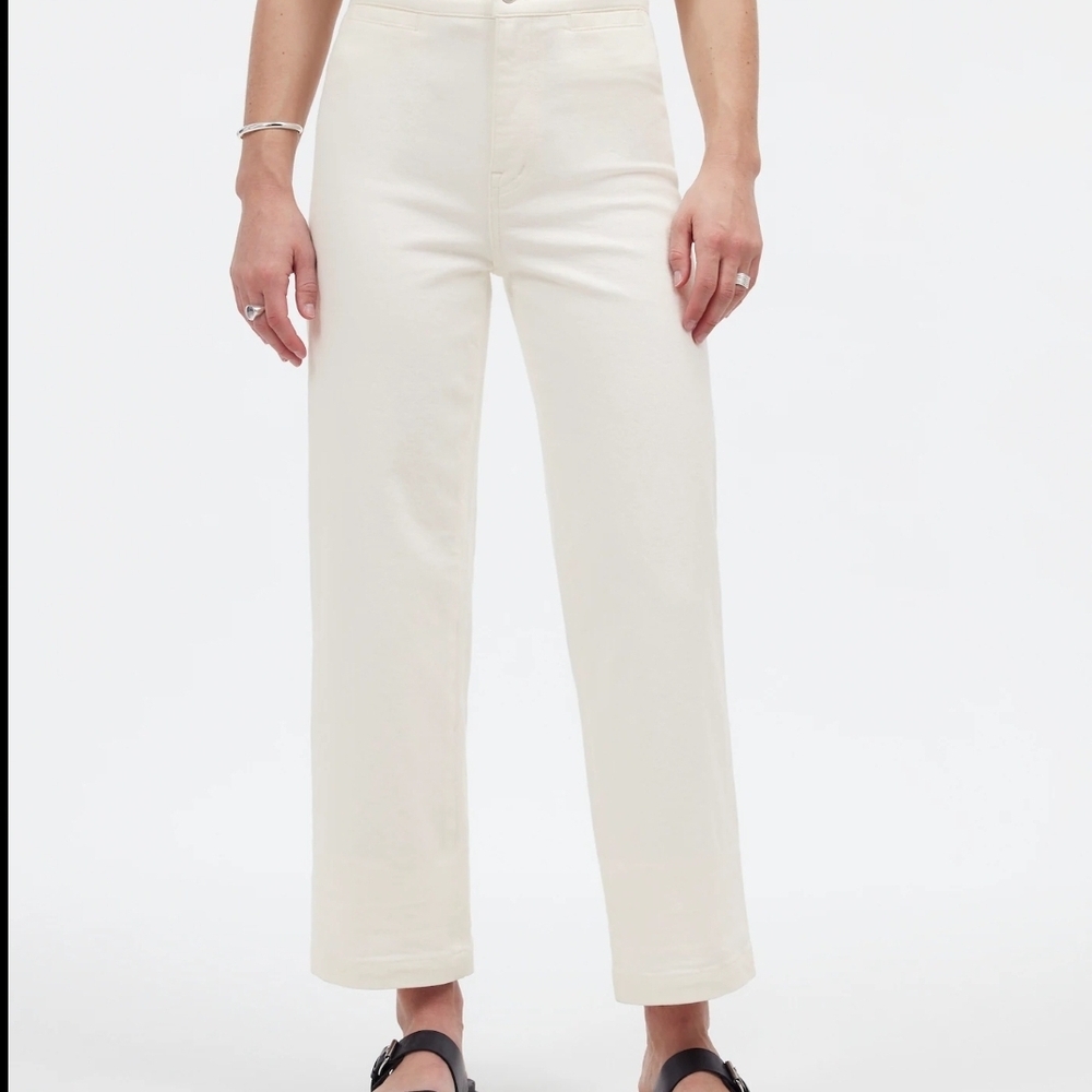 Madewell Cream Straight Leg Jeans High-Waisted